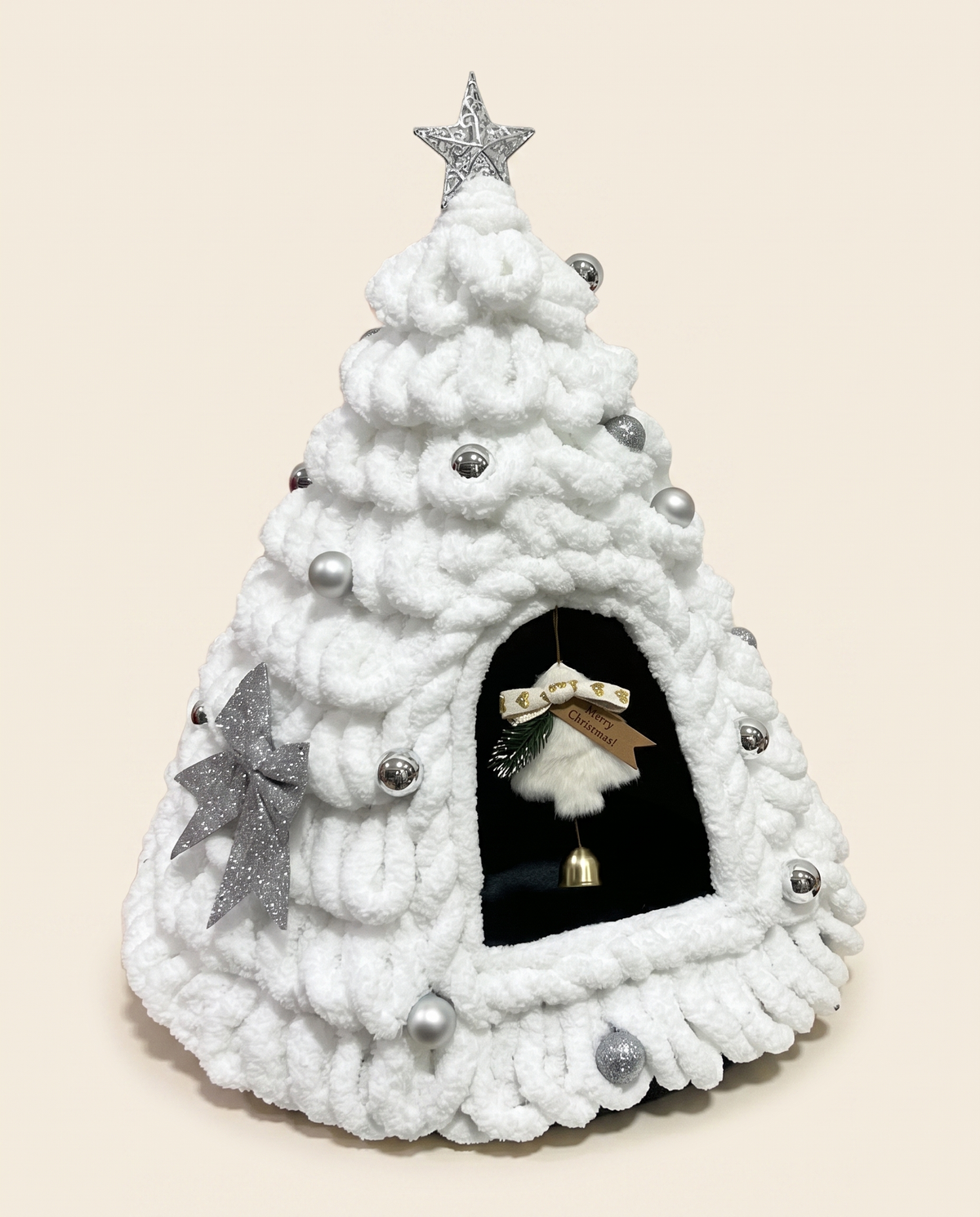 Knitten™ Christmas Tree Cat House — Hand-Crocheted
